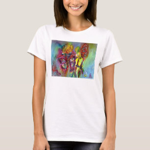 RÖDA BUTTERFLITER PÅ GULT-HISSAR,BLÅ HIMMEL Blommi Tee Shirt