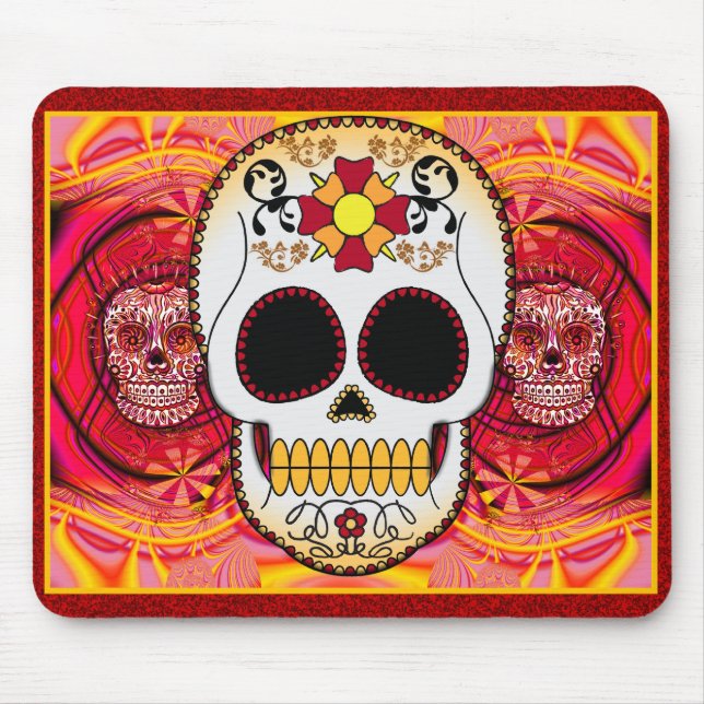 Röda Calaveras Mousepad Musmatta (Framsidan)