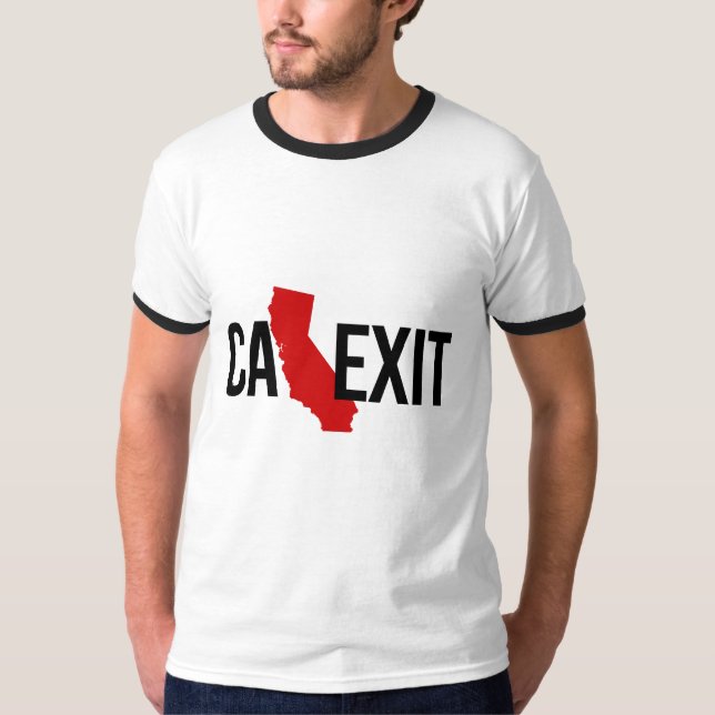 Röda Calexit - Kalifornien gå ut - - - Tee (Framsida)