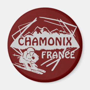 Röda Chamonix frankriken skidar Magnet