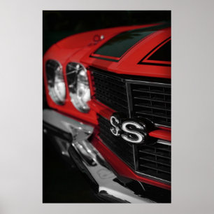 Röda Chevelle 1970 SS396 Poster