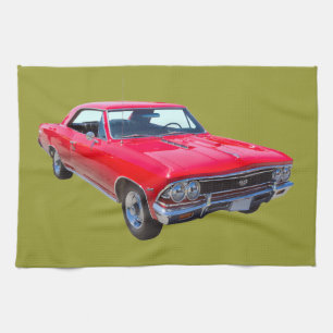 Röda Chevy 1966 Chevelle SS 396 Kökshandduk