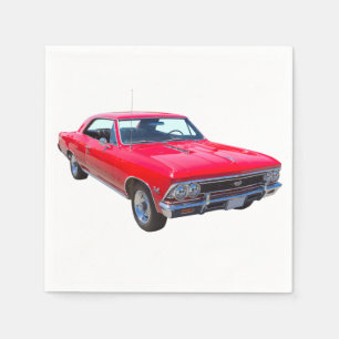 Röda Chevy 1966 Chevelle SS 396 Pappersservett