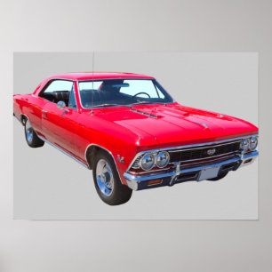 Röda Chevy 1966 Chevelle SS 396 Poster