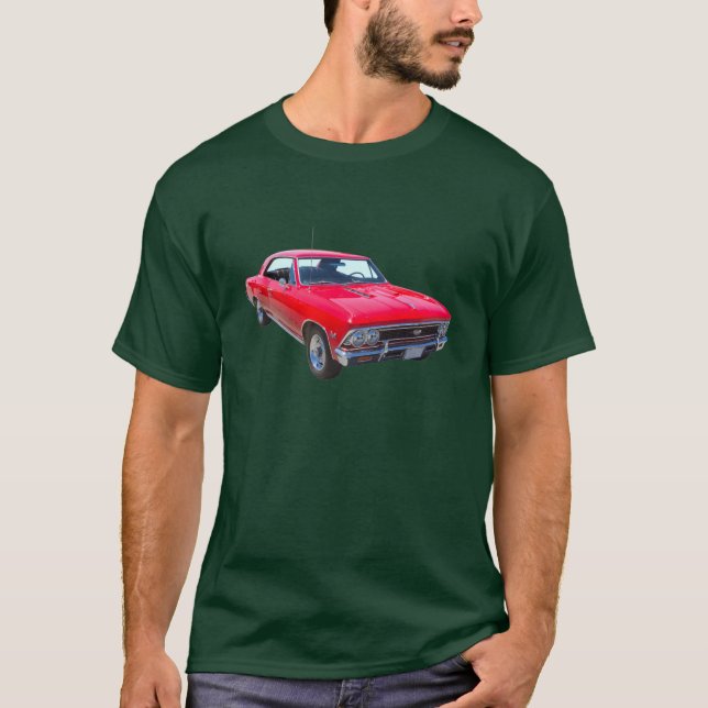 Röda Chevy 1966 Chevelle SS 396 Tee Shirt (Framsida)