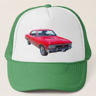 Röda Chevy 1966 Chevelle SS 396 Truckerkeps