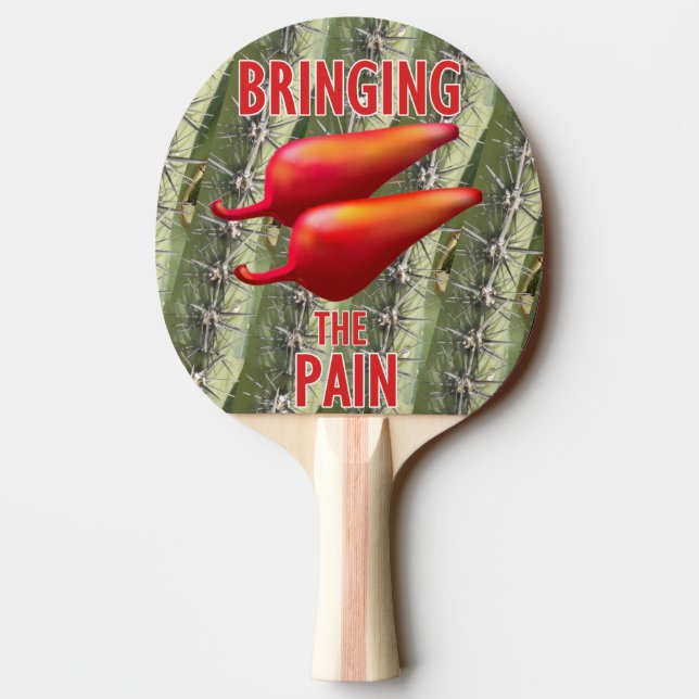 Röda Chilipeppar Ger Smärta ping pong-paddle Pingisracket (Baksidan)