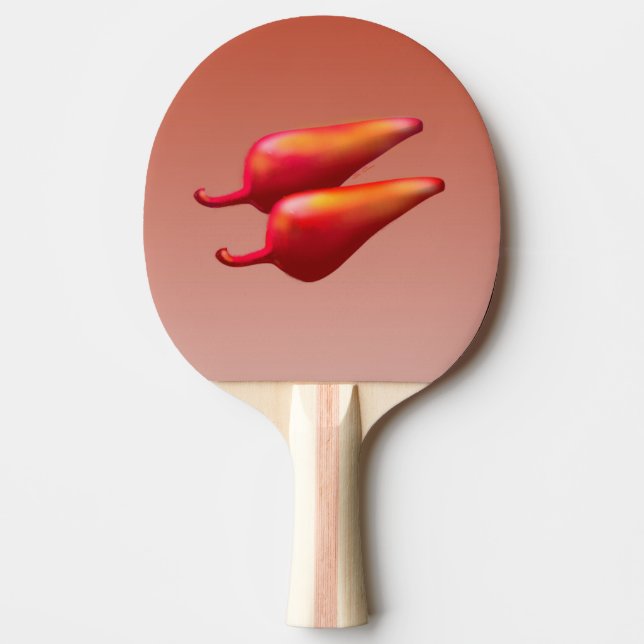 Röda chilipeppar ping pong-paddle pingisracket (Framsidan)
