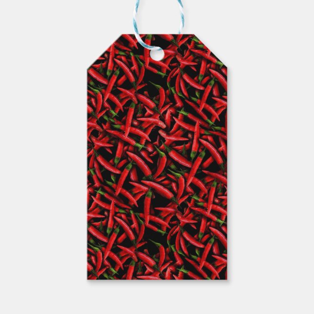 Röda chilipeppar presentetikett (Framsidan)