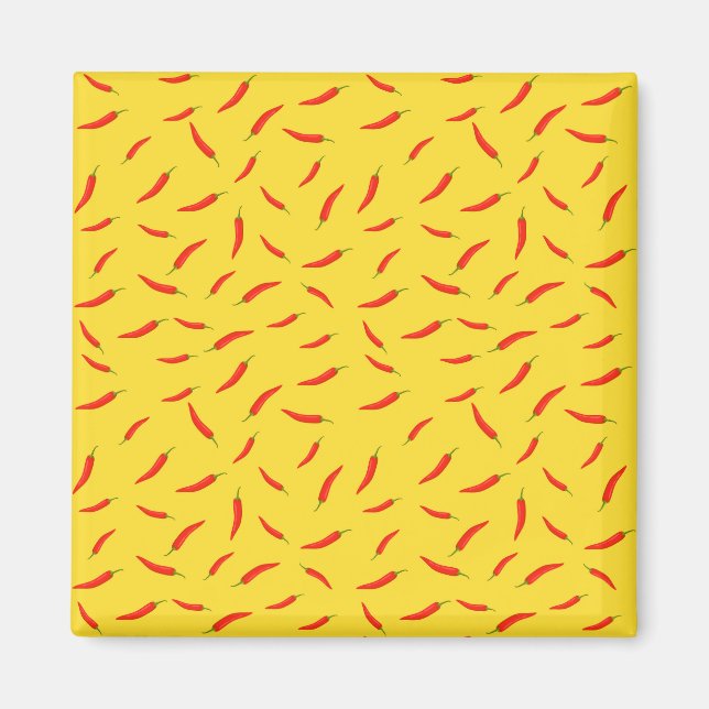 Röda Chilipepparsmönster Magnet (Framsidan)