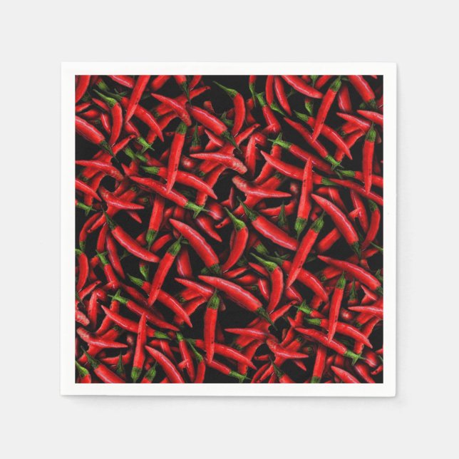 Röda Chilipepparsmönster Pappersservett (Framsidan)