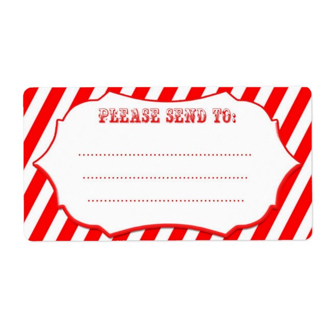 Röda circus Rand-skeppningsetiketter Fraktsedel (Framsidan)