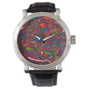 Röda cirklar armbandsur