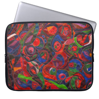 Röda cirklar laptop fodral