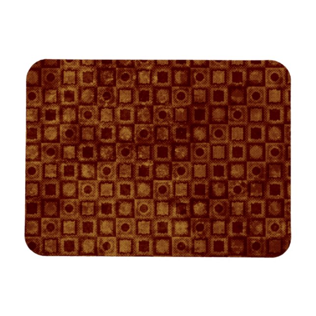 Röda cirklar och fyrkanter på Guld Magnet (Horisontell)