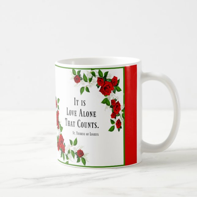 Röda citationsteckenro för St. Therese Kaffemugg (Höger)