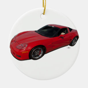 Röda Corvette Julgransprydnad Keramik