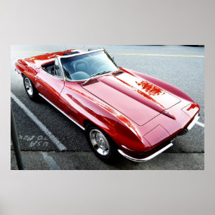 Röda Corvette Poster