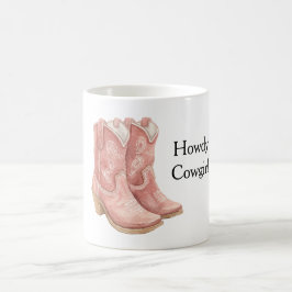 Röda cowgirl-kowboy-stövlar kaffemugg