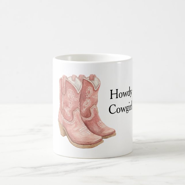 Röda cowgirl-kowboy-stövlar kaffemugg (Center)