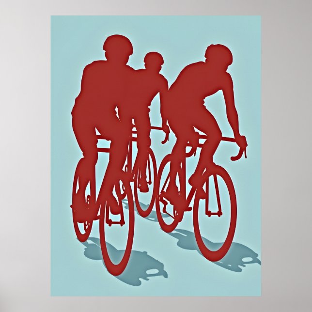Röda cyklister landsvägscykel affisch (Framsidan)
