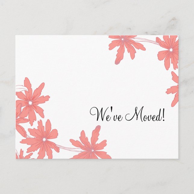 Röda Daisy Förändring av Adress meddelande Vykort (Framsida)