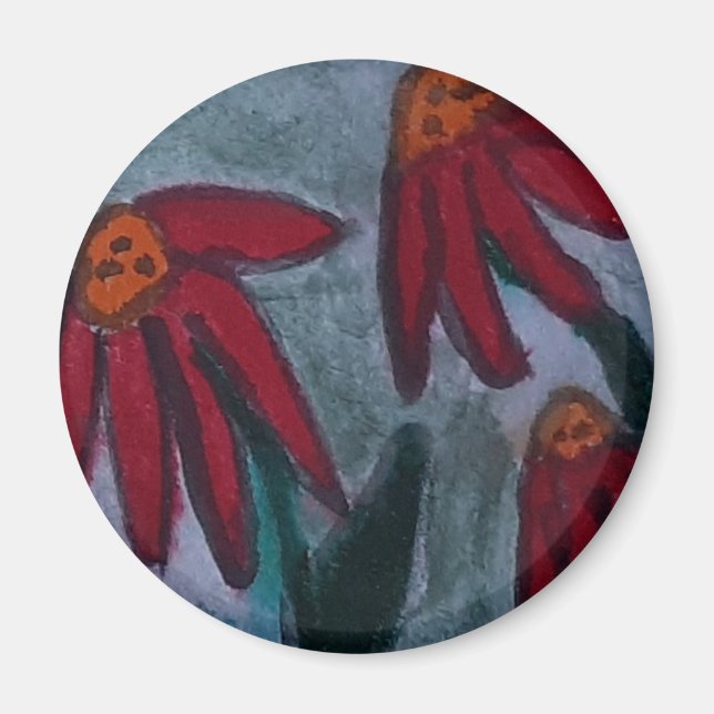 Röda Daisy Magnet (Framsidan)