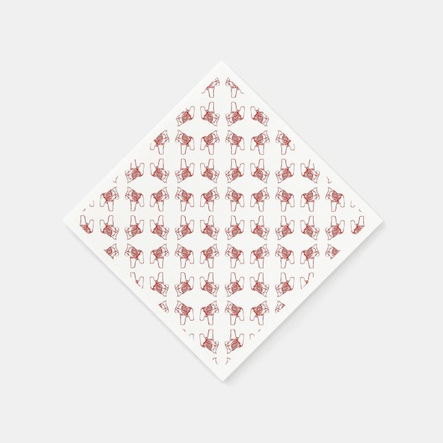 Röda Dalahästar Pappersservett (Hörn)