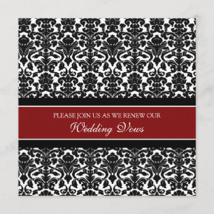 Röda damastast inbjudningar för förnyande för