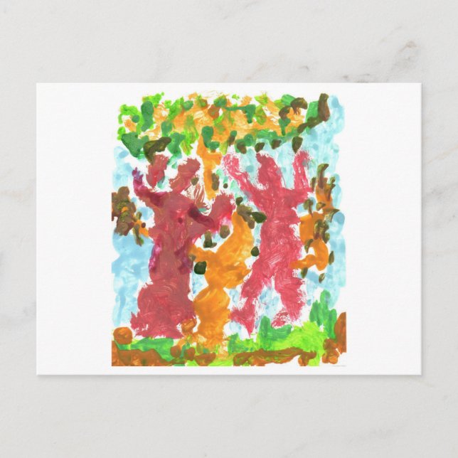 Röda ddans figurer-vykort vykort (Framsida)