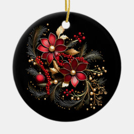 Röda dekorativa blommor Helgdag Ornament