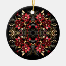 Röda dekorativa blommor Helgdag Ornament