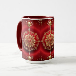 Röda dekorativa prydnadsföremål Holiday-mugg Mugg