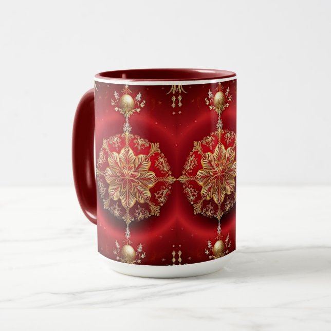 Röda dekorativa prydnadsföremål Holiday-mugg Mugg (Framsida vänster)