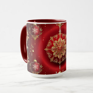 Röda dekorativa prydnadsföremål Holiday-mugg Mugg