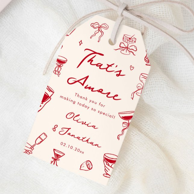 Röda Det är kärlek fästningsfesten Presentetikett (Skapare uppladdad)