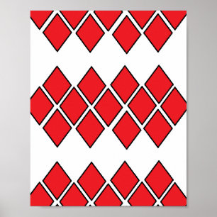 Röda diamantformer poster