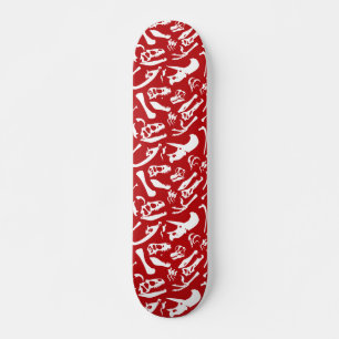 (Röda) Dinosaurben, Mini Skateboard Bräda 18,5 Cm
