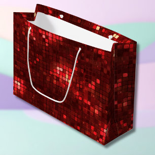Röda Disco Stil Rutor Valentine Mönster