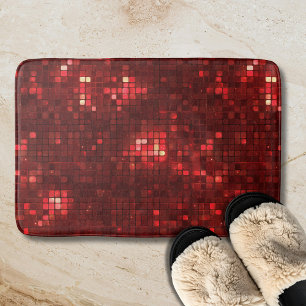 Röda Disco Stil Rutor Valentine Mönster Badrumsmatta