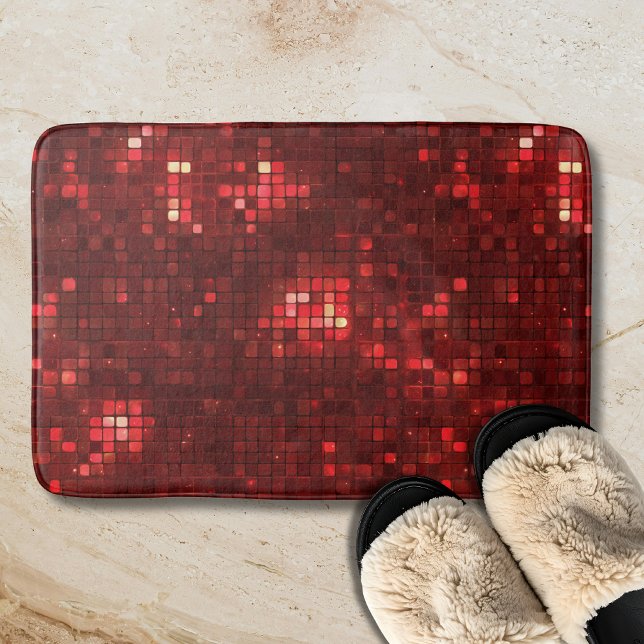 Röda Disco Stil Rutor Valentine Mönster Badrumsmatta (Skapare uppladdad)