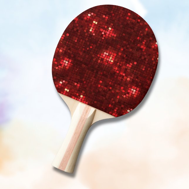 Röda Disco Stil Rutor Valentine Mönster Pingisracket (Skapare uppladdad)