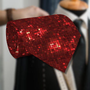 Röda Disco Style Rutor Alla Hjärtans Dag Mönster Slips
