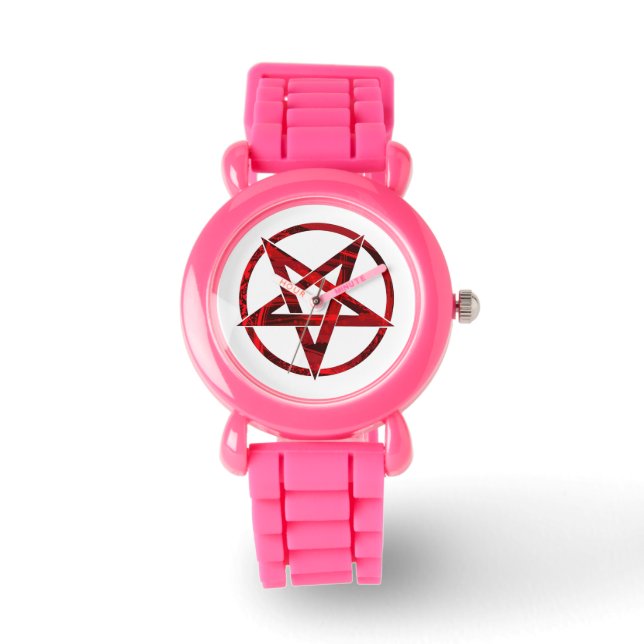 Röda Djävulens Pentagram Armbandsur (Framsida)