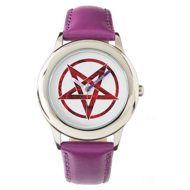 Röda Djävulens Pentagram Armbandsur (Framsida)