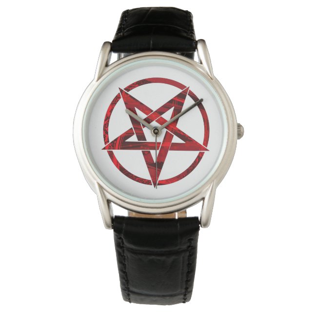 Röda Djävulens Pentagram Armbandsur (Framsida)