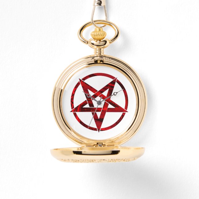 Röda Djävulens Pentagram Armbandsur (Framsida)