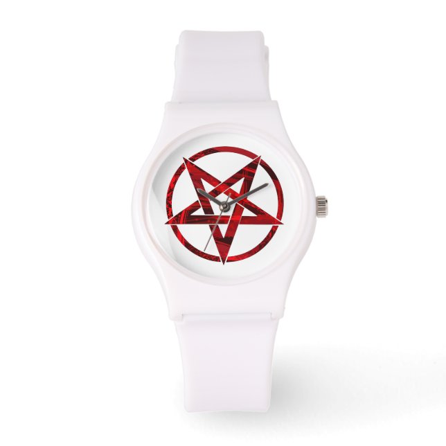 Röda Djävulens Pentagram Armbandsur (Framsida)