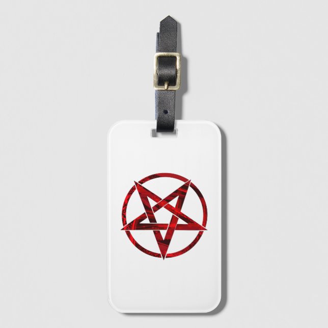 Röda Djävulens Pentagram Bagagebricka (Framsida vertikal)