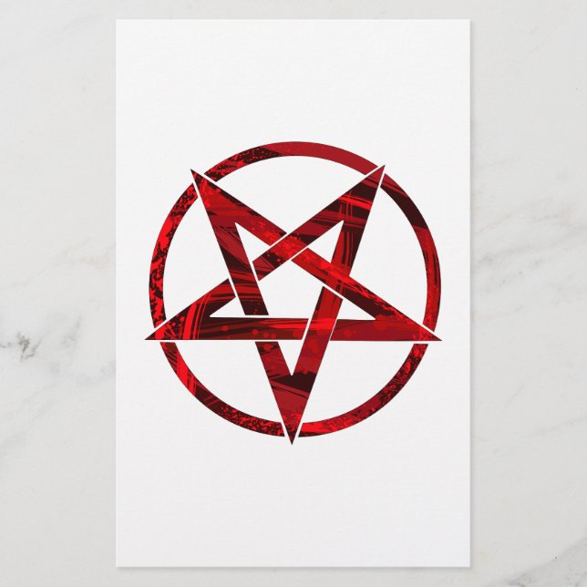 Röda Djävulens Pentagram Brevpapper (Framsida)